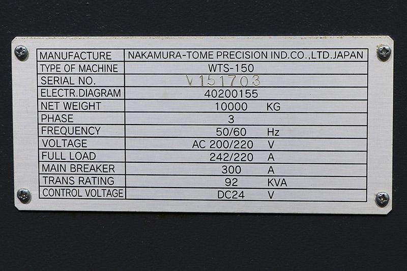 NAKAMURA-TOME WTS-150 5-Axis or More CNC Lathes | Bid Specialists Inc.