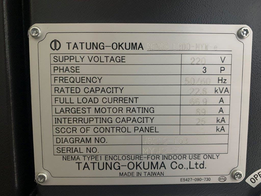 2019 OKUMA Genos L300MYW-e CNC Lathes | Bid Specialists Inc.