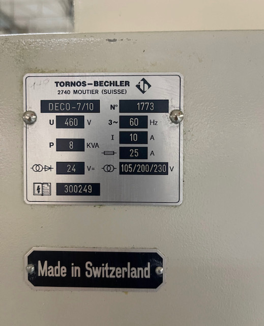 2000 TORNOS-BECHLER Deco 2000/10 Swiss Type Automatic Screw Machines | Bid Specialists Inc.